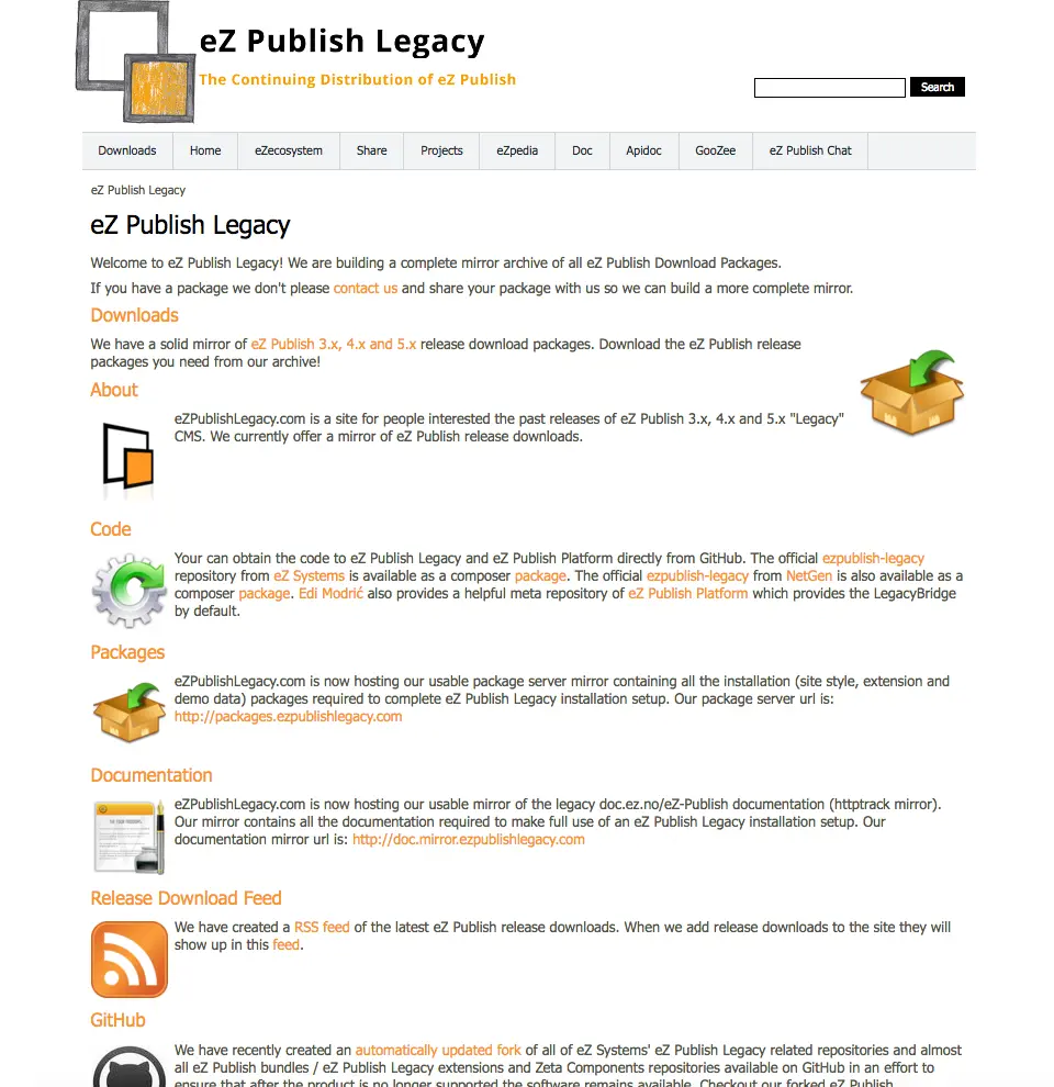 eZ Publish Legacy Screenshot