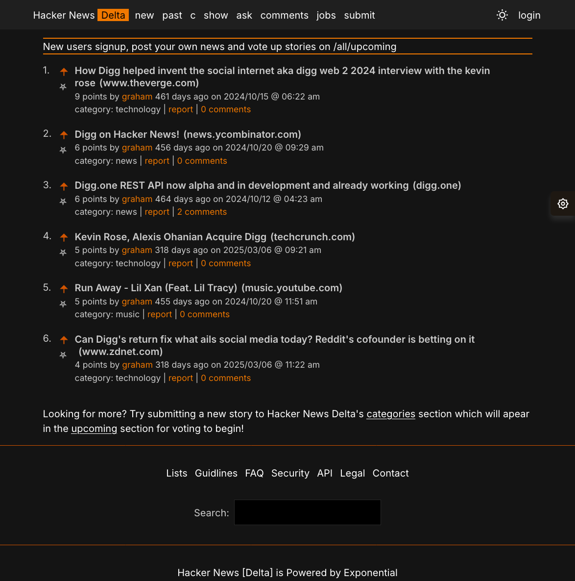 HackerNewsDelta.com Screenshot HackerNewsDelta.com Screenshot